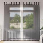 vidaXL Perdele din voile cu tabla 2 buc Negru GartenMobel Dekor (4102259)