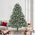vidaXL Brad de Craciun artificial Verde 240 cm PVC si Plastic si Otel GartenMobel Dekor (3395262)