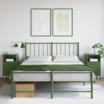 vidaXL Noptiere 2 buc. verde maslina 36x39x68cm otel laminat la rece GartenMobel Dekor (843075)