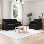 vidaXL Set de canapea 2 pcs Negru 144 x 80 x 85 cm tesatura GartenMobel Dekor (3407518) Canapea