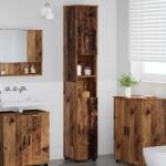 vidaXL Dulap de baie înalt Lemn vechi 30 x 35 x 192 cm Lemn compozit GartenMobel Dekor (883342)
