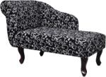 vidaXL Sezlong, negru si alb, material textil GartenMobel Dekor (242403)