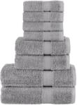 vidaXL Set de prosoape premium SOLUND, 8 piese, gri, 600 g/m2 GartenMobel Dekor (137543) Prosop