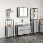 vidaXL Set de mobilier pentru baie 3 pcs Gri Sonoma Lemn compozit GartenMobel Dekor (3328362)