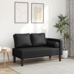 vidaXL Fotoliu sezlong cu perne, negru, piele ecologica GartenMobel Dekor (4007563)