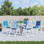 vidaXL Perne de scaun cu spatar mic, 6 buc, bleu, tesatura Oxford GartenMobel Dekor (377685)