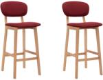 vidaXL Scaune de bar, 2 buc. , rosu vin, material textil GartenMobel Dekor (289375)