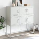 vidaXL Dulap, alb, 100, 5x39x107 cm, otel laminat la rece GartenMobel Dekor (846601) Comoda