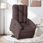 vidaXL Fotoliu electric rabatabil cu ridicare, maro închis, textil GartenMobel Dekor (3204121)