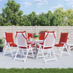 vidaXL Perne scaun cu spatar înalt, 6 buc, rosu, tesatura Oxford GartenMobel Dekor (377622)