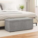 vidaXL Taburet Gri deschis Catifea si lemn stratificat GartenMobel Dekor (876795)