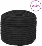vidaXL Franghie de barca, negru complet, 14 mm, 25 m, polipropilena GartenMobel Dekor (152515)