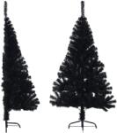 vidaXL Jumatate brad de Craciun artificial cu suport, negru 120 cm PVC GartenMobel Dekor (344675)