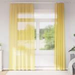 vidaXL Perdele Voile cu buzunare pentru bare 2 buc Galben GartenMobel Dekor (4102228)