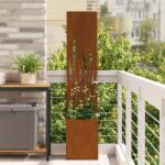 vidaXL Ghiveci de Gradina cu Panou Decorativ Ruginit 32 x 140 cm GartenMobel Dekor (876398)