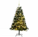 vidaXL Brad Craciun artificial articulat cu 150 LED-uri/globuri 150 cm GartenMobel Dekor (3210284)