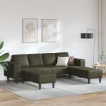 vidaXL Canapea pentru living 3 pcs Verde Army GartenMobel Dekor (3335142) Canapea
