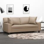 vidaXL Canapea cu 2 locuri cu pernute, cappuccino, 140 cm, piele eco. GartenMobel Dekor (3200870) Canapea