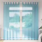 vidaXL Perdele Voile cu buzunare pentru bare 2 buc Turcoaz GartenMobel Dekor (4102238)