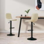 vidaXL Scaune de bar, 2 buc. , crem, catifea GartenMobel Dekor (333990)