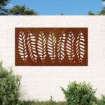 vidaXL Decoratie perete de gradina 105x55 cm design frunze otel Corten GartenMobel Dekor (824500)