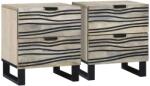 vidaXL Set 2 noptiere albe cu 4 sertare, 40 x 33 x 46 cm, lemn prelucrat (4017971)