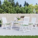 vidaXL Perne pentru scaune 4 pcs Verde si alb 50 x 50 x 4 cm GartenMobel Dekor (361090)
