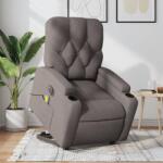 vidaXL Fotoliu electric masaj rabatabil cu ridicare, gri taupe, textil GartenMobel Dekor (3204754)