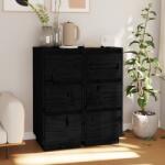 vidaXL Servante, 2 buc. , negru, 32x34x75 cm, lemn masiv de pin GartenMobel Dekor (813374) Comoda
