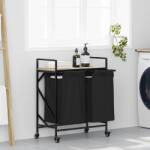 vidaXL Cos de rufe 2 compartimente cu roti stejar sonoma GartenMobel Dekor (859096)