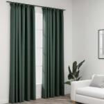 vidaXL Perdele opace aspect panza, carlige, 2 buc. verde, 140x225 cm GartenMobel Dekor (321189)
