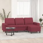 vidaXL Canapea cu 3 locuri si taburet, rosu vin, 180 cm, textil GartenMobel Dekor (3201157) Canapea