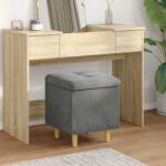 vidaXL Ottomana de depozitare Gri închis 40 x 40 x 45 cm Catifea GartenMobel Dekor (876811)