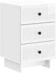 vidaXL Noptiera alb foarte lucios cu 3 sertare, 43x41x66, 5 cm, lemn prelucrat (893869)