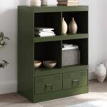 vidaXL Dulap înalt verde maslina 67x39x95 cm otel GartenMobel Dekor (841803) Comoda