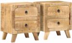 vidaXL Noptiera 2 buc 40x32x46 cm Lemn masiv Mango brut GartenMobel Dekor (4104512)