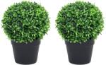 vidaXL Plante artificiale cimisir cu ghiveci, 2 buc. verde 32 cm minge GartenMobel Dekor (336519)