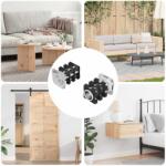 vidaXL Insert tub filetat 2 pcs Negru si argintiu Otel Galvanizat GartenMobel Dekor (864850)