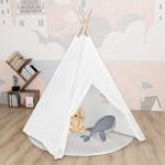 vidaXL Cort de copii teepee cu geanta piersica, alb, 120x120x150 cm, GartenMobel Dekor (80271)