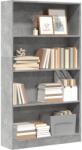 vidaXL Biblioteca, gri beton, 80x24x143 cm, lemn prelucrat GartenMobel Dekor (857847) Biblioteca