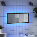 vidaXL Oglinda de baie LED stejar maro, 100x8, 5x37 cm lemn prelucrat GartenMobel Dekor (856274)