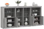 vidaXL Servanta cu lumini LED, gri sonoma, 202x37x100 cm GartenMobel Dekor (3209189) Comoda