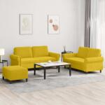 vidaXL Set de canapele cu perne, 3 piese, galben, catifea GartenMobel Dekor (3202226) Canapea