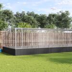vidaXL Voliera de pasari cu extensie, argintiu, 932x307x212 cm, otel GartenMobel Dekor (3214279)