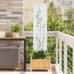 vidaXL Ecran de intimitate pentru gradina alb 32 x 140 cm, model bambus din otel (876225)
