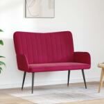 vidaXL Canapea cu doua locuri bordo 115 x 61 x 87 cm Catifea GartenMobel Dekor (42028964) Canapea