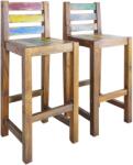 vidaXL Scaune de bar, 2 buc. , lemn masiv reciclat GartenMobel Dekor (245800)