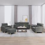 vidaXL Set de canapele cu perne, 4 piese, gri închis, material textil GartenMobel Dekor (3201561) Canapea