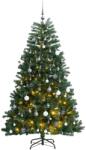 vidaXL Brad Craciun artificial articulat cu 300 LED-uri/globuri 240 cm GartenMobel Dekor (3210166)