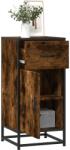 vidaXL Dulap, stejar fumuriu, 35, 5x35x76 cm, lemn prelucrat si metal GartenMobel Dekor (848961) Comoda